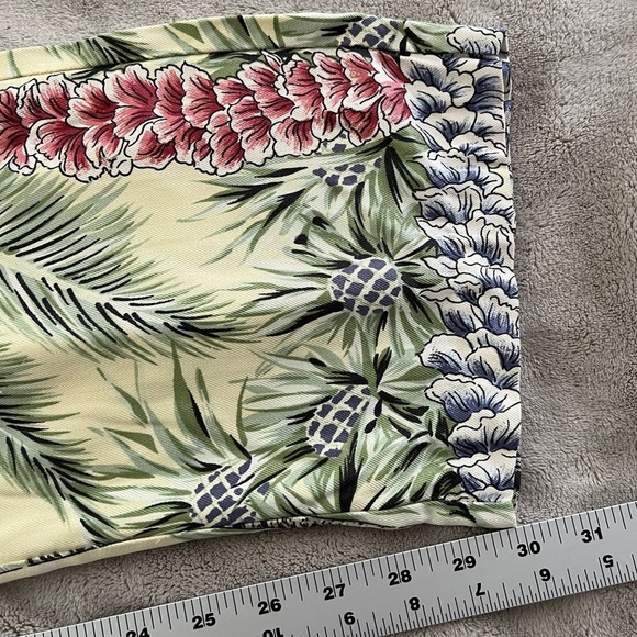 100% Silk Hawaiian Tropical Palm Tree Print Pants Womens size 8 Vacation Cruise - Picture 10 of 10